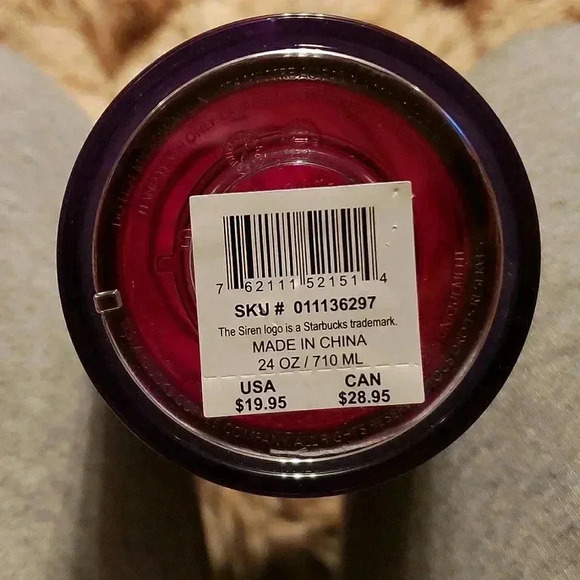 Starbucks 2022 Mushroom Foil Berry Woodland Purple Cold Cup Tumbler Vent… - Picture 5 of 5